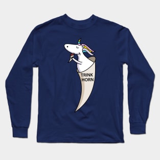 Funny unicorn drinking horn Long Sleeve T-Shirt